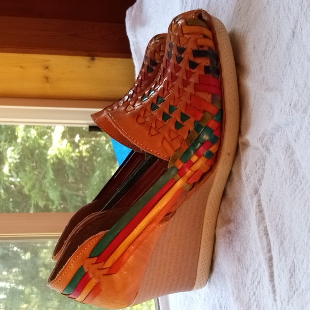 Mexican Huarache Wedge Sandals - Picture 4 of 6